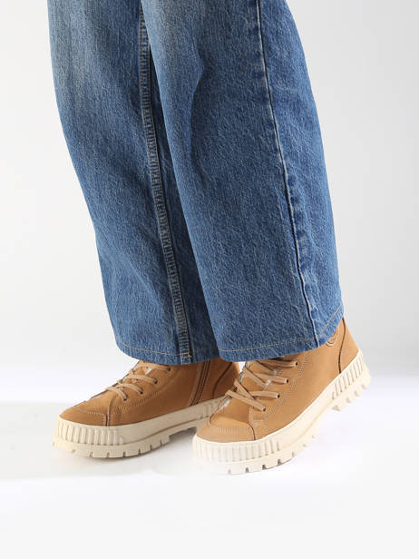 Bottines Pallashock Zip En Cuir Palladium Beige women 74353252 vue secondaire 1