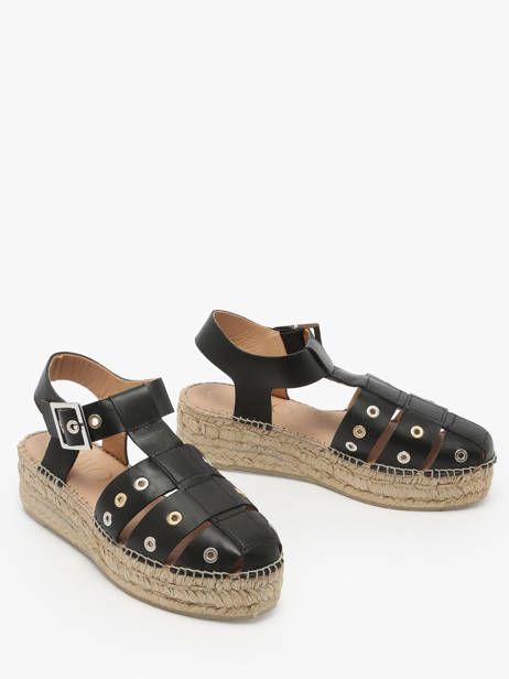 Espadrilles Talon Compensé Cherlin Gaimo Noir women CHERLIN vue secondaire 1