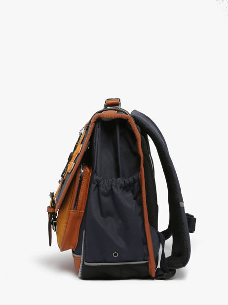 Cartable Enfant 2 Compartiments Cameleon Bleu vintage urban CA38 vue secondaire 2