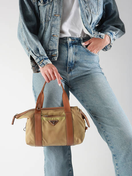 Sac à Main D'occasion Prada Tessuto Cuir Et Nylon Prada Beige second life 1210372 vue secondaire 1