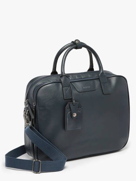 Porte-documents Flandres 2 Compartiments Cuir Etrier Bleu flandres EFLA8252 vue secondaire 2