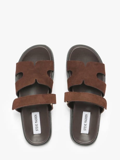 Mules En Cuir Steve madden Marron women 11003504 vue secondaire 3