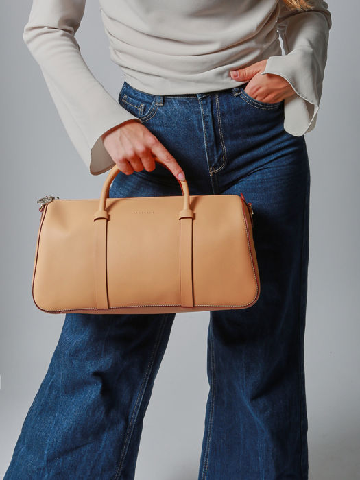 Longchamp Daylong chevron Sacs porté main Beige