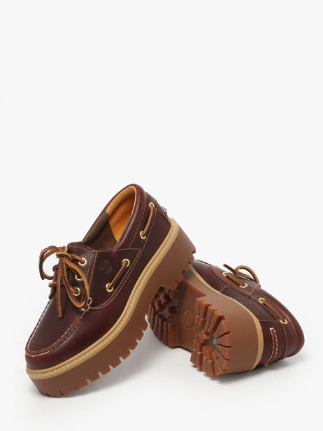Chaussure Bateau Compensée Stone Street En Cuir Timberland Marron women 2QDMD571 vue secondaire 2