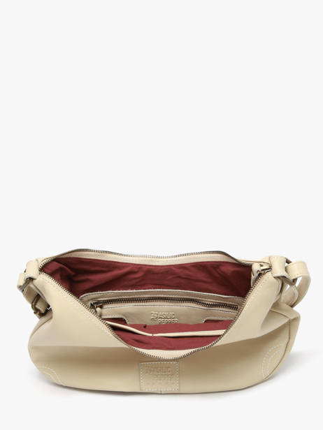 Sac Bandoulière Seam Cuir Basilic pepper Beige seam BSEA03 vue secondaire 3