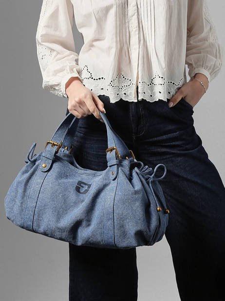 Sac 24h Canvas Coton Gerard darel Bleu canvas D489 vue secondaire 1