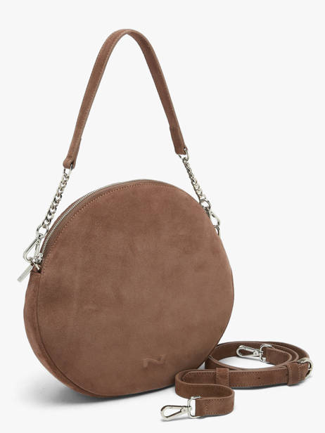 Sac Porté épaule Anna Cuir Daim Nathan baume Marron nathan 9S vue secondaire 2