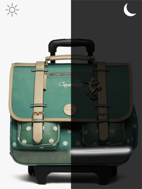 Cartable à Roulettes 3 Compartiments Cameleon Vert vintage fantasy PBVGCR41 vue secondaire 9
