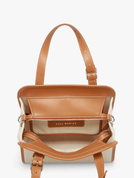Le Cabas S Escapade Cuir Et Coton Paul marius Beige escapade CABASESC vue secondaire 2