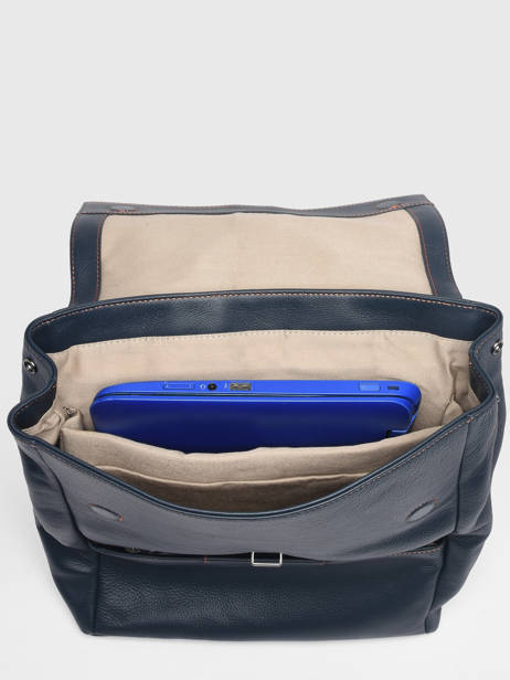 Sac à Dos Business Foulonné 2 Compartiments Cuir Etrier Bleu foulonne EFOU8092 vue secondaire 3